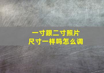 一寸跟二寸照片尺寸一样吗怎么调