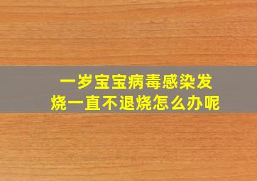 一岁宝宝病毒感染发烧一直不退烧怎么办呢