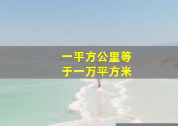 一平方公里等于一万平方米