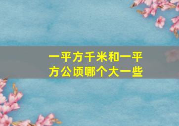 一平方千米和一平方公顷哪个大一些