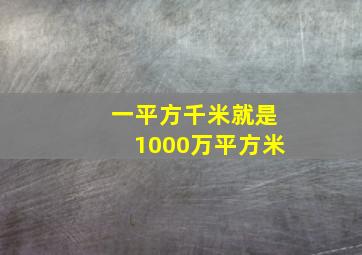 一平方千米就是1000万平方米