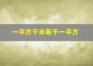 一平方千米等于一平方