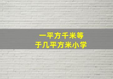 一平方千米等于几平方米小学