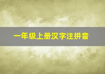 一年级上册汉字注拼音