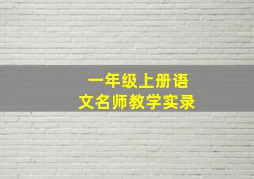 一年级上册语文名师教学实录