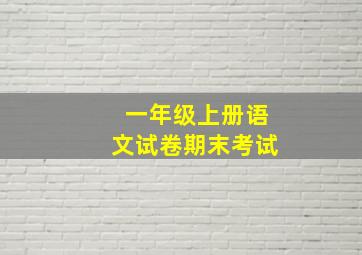 一年级上册语文试卷期末考试