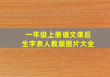 一年级上册语文课后生字表人教版图片大全