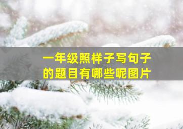 一年级照样子写句子的题目有哪些呢图片