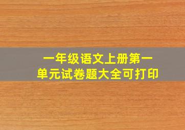 一年级语文上册第一单元试卷题大全可打印