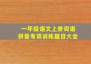 一年级语文上册词语拼音专项训练题目大全