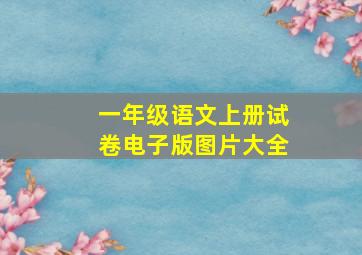 一年级语文上册试卷电子版图片大全