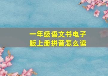 一年级语文书电子版上册拼音怎么读