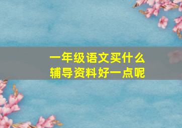 一年级语文买什么辅导资料好一点呢