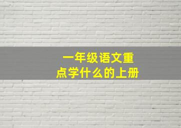 一年级语文重点学什么的上册