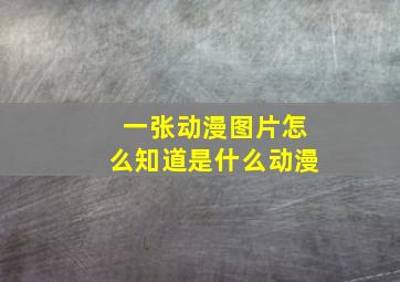 一张动漫图片怎么知道是什么动漫