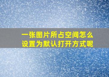 一张图片所占空间怎么设置为默认打开方式呢