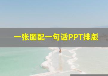 一张图配一句话PPT排版