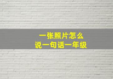 一张照片怎么说一句话一年级