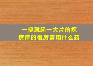 一挠就起一大片的疙瘩痒的很厉害用什么药