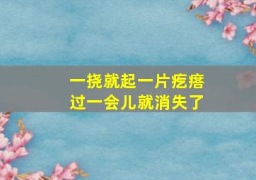 一挠就起一片疙瘩过一会儿就消失了