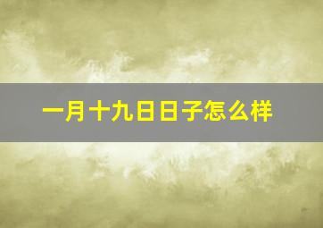 一月十九日日子怎么样