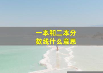 一本和二本分数线什么意思