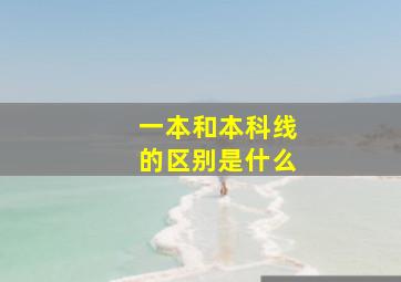 一本和本科线的区别是什么