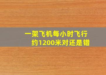 一架飞机每小时飞行约1200米对还是错