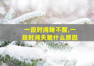 一段时间睡不醒,一段时间失眠什么原因