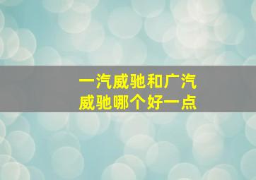 一汽威驰和广汽威驰哪个好一点