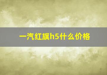 一汽红旗h5什么价格