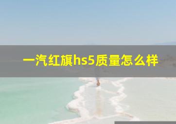 一汽红旗hs5质量怎么样