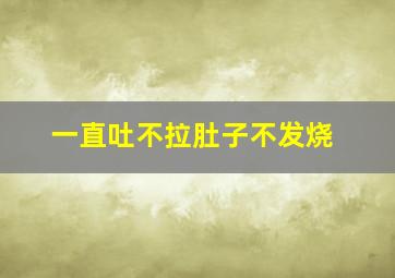 一直吐不拉肚子不发烧