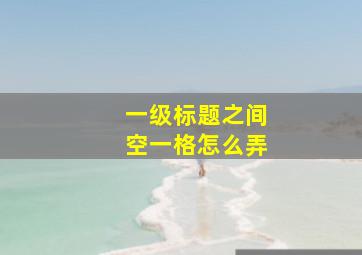 一级标题之间空一格怎么弄