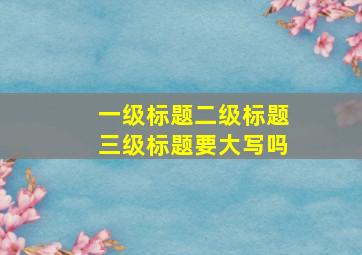 一级标题二级标题三级标题要大写吗