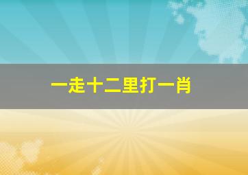 一走十二里打一肖