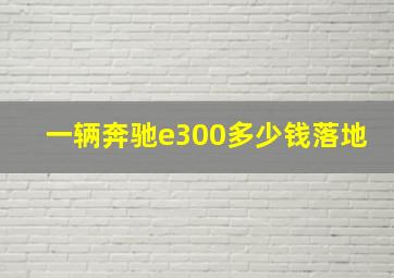 一辆奔驰e300多少钱落地