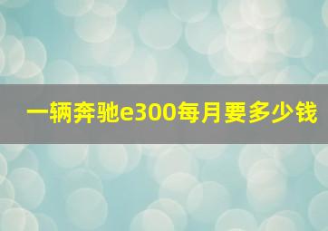 一辆奔驰e300每月要多少钱