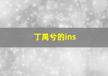 丁禹兮的ins