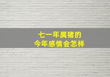 七一年属猪的今年感情会怎样