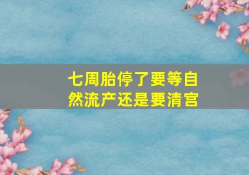 七周胎停了要等自然流产还是要清宫