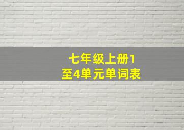 七年级上册1至4单元单词表