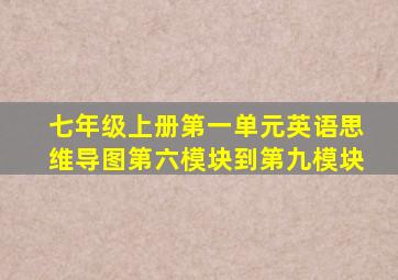 七年级上册第一单元英语思维导图第六模块到第九模块