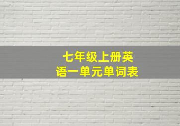 七年级上册英语一单元单词表