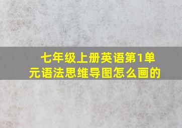 七年级上册英语第1单元语法思维导图怎么画的