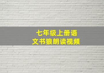 七年级上册语文书狼朗读视频