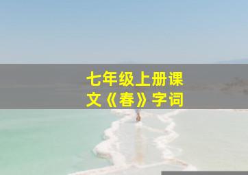 七年级上册课文《春》字词