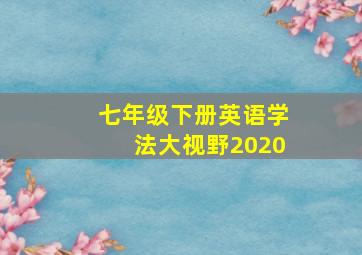 七年级下册英语学法大视野2020