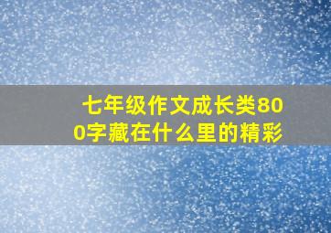 七年级作文成长类800字藏在什么里的精彩