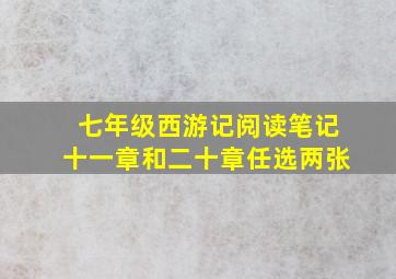 七年级西游记阅读笔记十一章和二十章任选两张